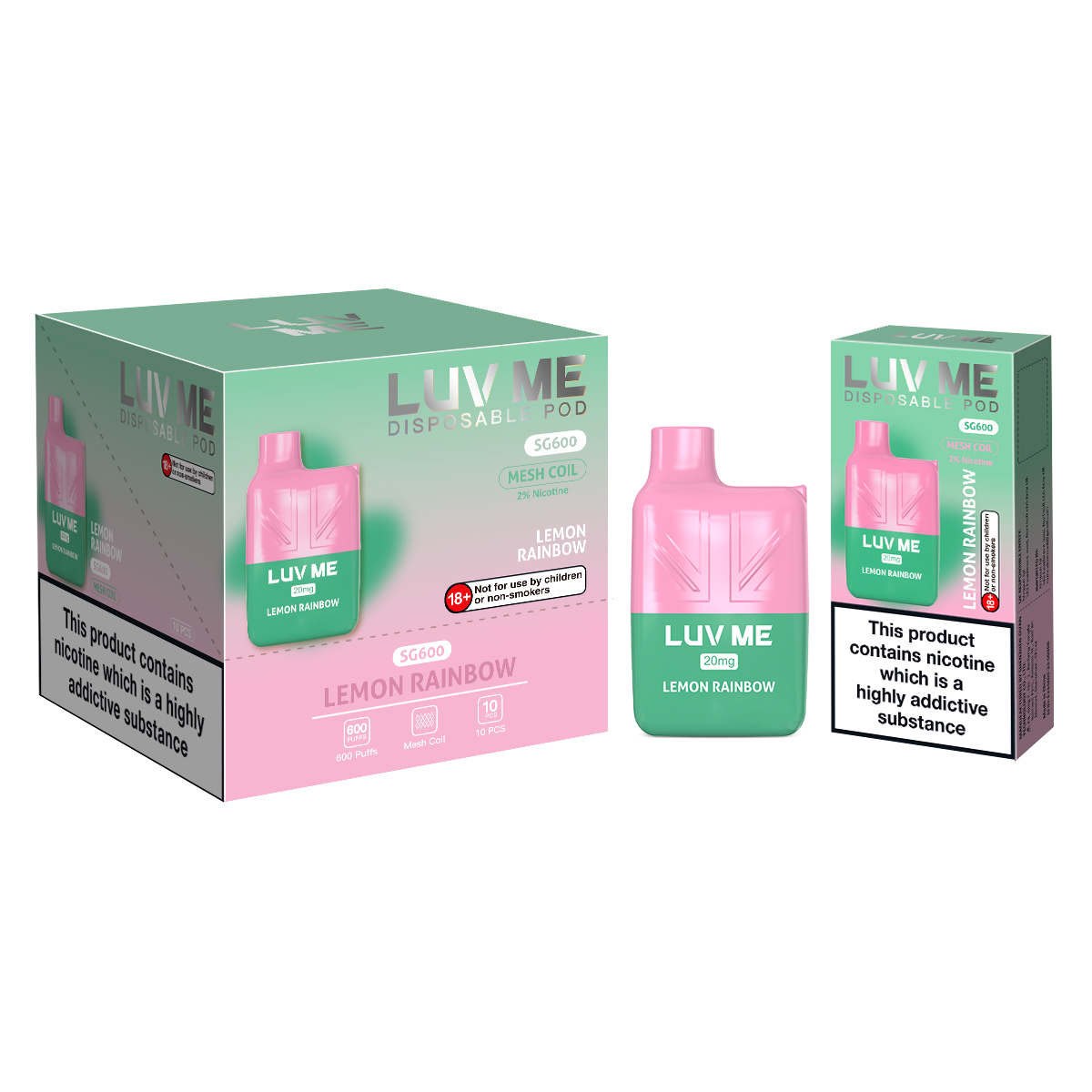 LEMON RAINBOW 600 PUFFS – Luvme